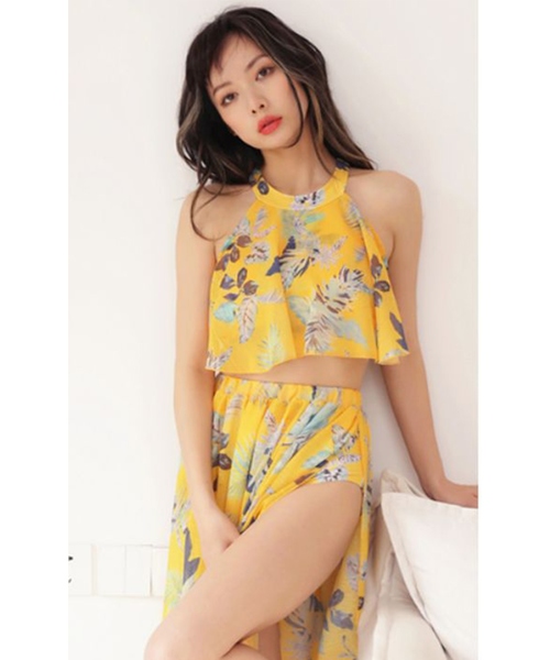 パレオ風スカート付きビキニ3点セットアップ花柄 レディース水着 水着 Koisama コイサマ のファッション通販 Zozotown