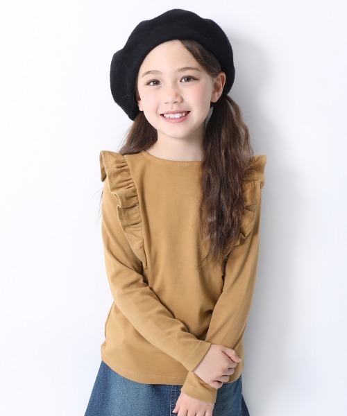 devirock（デビロック）の「ガールズデザイン長袖Tシャツ（Tシャツ/カットソー・キッズ・ブラック系その他/ブルー系その他/ラベンダー/レッド/ピンク系その他/ブラウン系その他/ホワイト系その他/ブラック系その他2/ブルー系その他2/パープル系その他/ピンク系その他2/ブラウン系その他2/ホワイト系その他2/ブラック系その他3/杢グレー/ブルー系その他3/パープル系その他2/ホワイト系その他3/スモークピンク/ブラウン系その他3・80ｃｍ/90cm/100cm/110cm/120cm/130cm/140cm/150cm/160cm）」の9枚目の写真