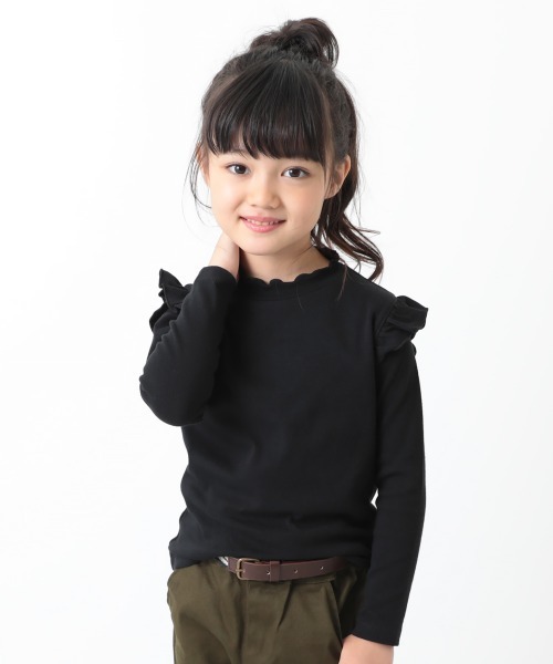 devirock（デビロック）の「ガールズデザイン長袖Tシャツ（Tシャツ/カットソー・キッズ・ブラック系その他/ブルー系その他/ラベンダー/レッド/ピンク系その他/ブラウン系その他/ホワイト系その他/ブラック系その他2/ブルー系その他2/パープル系その他/ピンク系その他2/ブラウン系その他2/ホワイト系その他2/ブラック系その他3/杢グレー/ブルー系その他3/パープル系その他2/ホワイト系その他3/スモークピンク/ブラウン系その他3・80ｃｍ/90cm/100cm/110cm/120cm/130cm/140cm/150cm/160cm）」の6枚目の写真