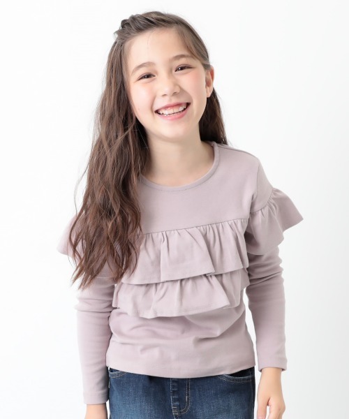 devirock（デビロック）の「ガールズデザイン長袖Tシャツ（Tシャツ/カットソー・キッズ・ブラック系その他/ブルー系その他/ラベンダー/レッド/ピンク系その他/ブラウン系その他/ホワイト系その他/ブラック系その他2/ブルー系その他2/パープル系その他/ピンク系その他2/ブラウン系その他2/ホワイト系その他2/ブラック系その他3/杢グレー/ブルー系その他3/パープル系その他2/ホワイト系その他3/スモークピンク/ブラウン系その他3・80ｃｍ/90cm/100cm/110cm/120cm/130cm/140cm/150cm/160cm）」の17枚目の写真