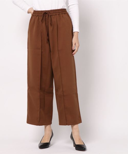 STYLEBLOCK（スタイルブロック）の「起毛ジャージーツイルワイドパンツ（その他パンツ・レディース・ブラック/カーキ/マスタード/キャメル・M）」の4枚目の写真
