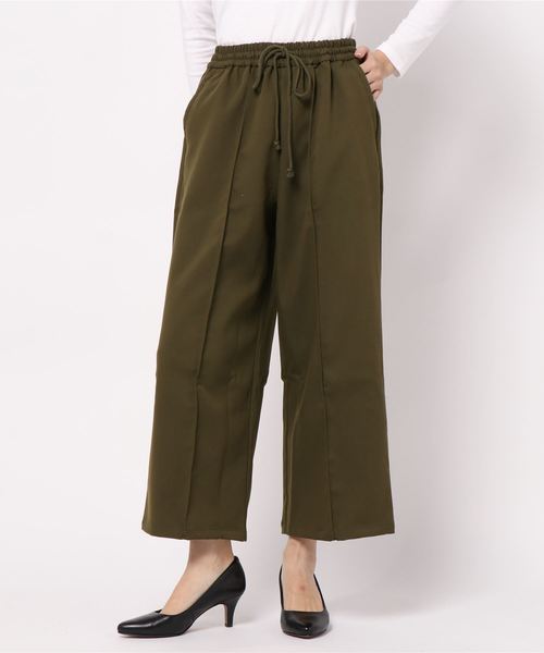 STYLEBLOCK（スタイルブロック）の「起毛ジャージーツイルワイドパンツ（その他パンツ・レディース・ブラック/カーキ/マスタード/キャメル・M）」の3枚目の写真