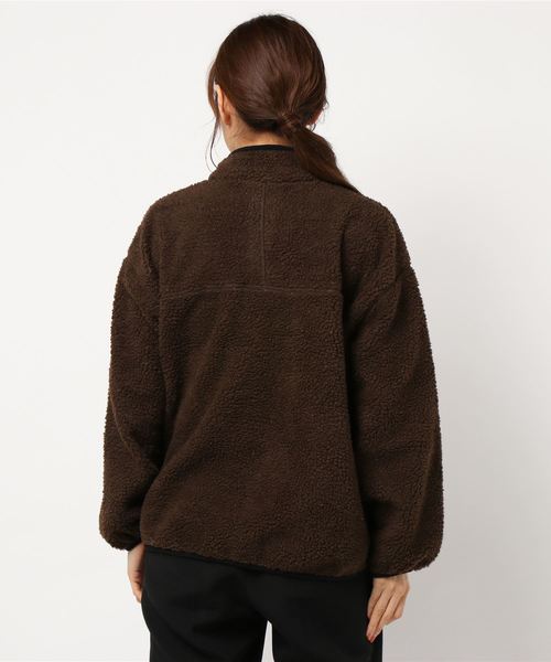 STYLEBLOCK（スタイルブロック）の「配色パイピングプルオーバーボアジャケットブルゾン（ブルゾン・レディース・ブラウン/アイボリー/キャメル/グレー・M）」の5枚目の写真