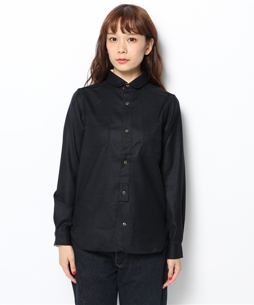 BEAMS BOY（ビームスボーイ）の「BEAMS BOY / フラノ 超チビラウンド襟 シャツ（シャツ/ブラウス・レディース・レッド系その他/ネイビー/グレー/ライトブラウン・ONE SIZE）」の5枚目の写真