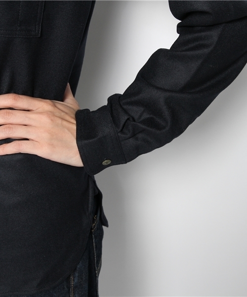 BEAMS BOY（ビームスボーイ）の「BEAMS BOY / フラノ 超チビラウンド襟 シャツ（シャツ/ブラウス・レディース・レッド系その他/ネイビー/グレー/ライトブラウン・ONE SIZE）」の9枚目の写真