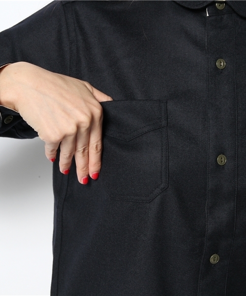 BEAMS BOY（ビームスボーイ）の「BEAMS BOY / フラノ 超チビラウンド襟 シャツ（シャツ/ブラウス・レディース・レッド系その他/ネイビー/グレー/ライトブラウン・ONE SIZE）」の11枚目の写真