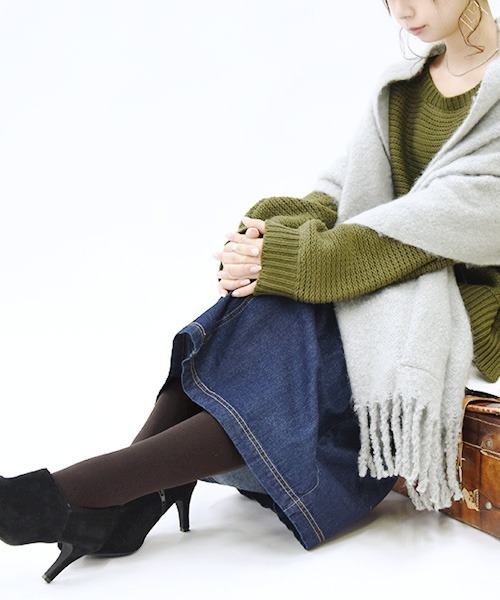 and it_(アンドイット)の「あったか裏起毛タイツ(タイツ/ストッキング・レディース・カーキ系/ブラック/チャコールグレー/カーキ/ボルドー/ダークブラウン・M~L/LL~3L/M/LL)」の9枚目の写真