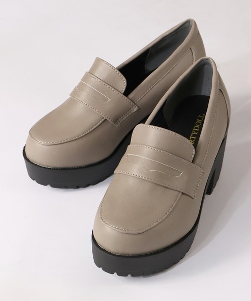 LibertyDoll(リバティードール)の「Liberty Doll / 7.5cmチャンキーヒール厚底コインローファー(3023-SA)(ローファー・レディース・ブラック/ブラック系その他/ダークブラウン/アイボリー/グレイッシュベージュ・S/M/L/LL/SS)」の17枚目の写真