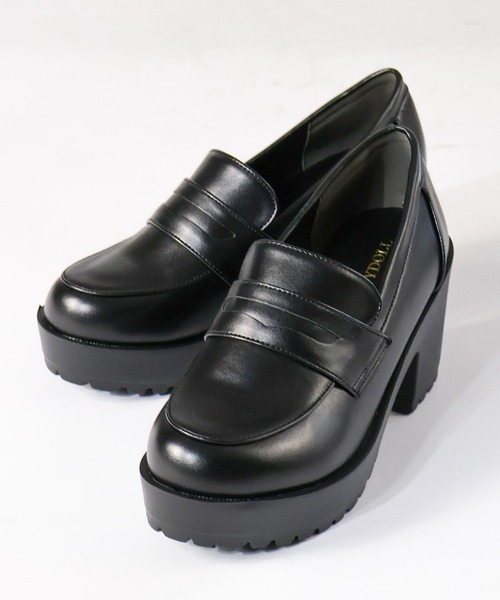 LibertyDoll(リバティードール)の「Liberty Doll / 7.5cmチャンキーヒール厚底コインローファー(3023-SA)(ローファー・レディース・ブラック/ブラック系その他/ダークブラウン/アイボリー/グレイッシュベージュ・S/M/L/LL/SS)」の14枚目の写真