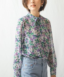 NARACAMICIE（ナラカミーチェ）の「スプリングフラワーアシンメトリ―リボンネック長袖ブラウス（シャツ/ブラウス）」