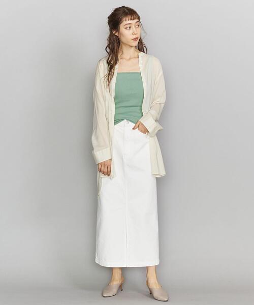 BEAUTY&YOUTH UNITED ARROWS（ビューティーアンドユースユナイテッドアローズ）の「BY テレコリブキャミソール ◆（キャミソール・レディース・ライム/ナチュラル/ブラック/ホワイト/コバルトブルー・FREE）」の4枚目の写真