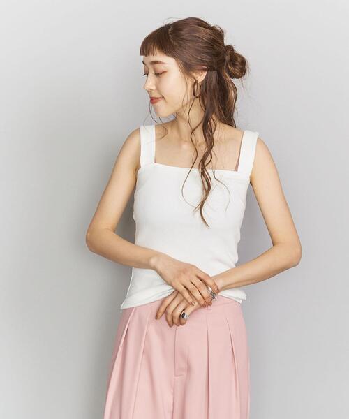 BEAUTY&YOUTH UNITED ARROWS（ビューティーアンドユースユナイテッドアローズ）の「BY テレコリブキャミソール ◆（キャミソール・レディース・ライム/ナチュラル/ブラック/ホワイト/コバルトブルー・FREE）」の14枚目の写真