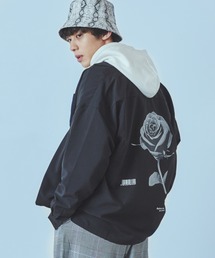 WEGO | WEGO/デジタルプリントローズ開襟ビッグシルエットポプリンシャツ(シャツ/ブラウス)