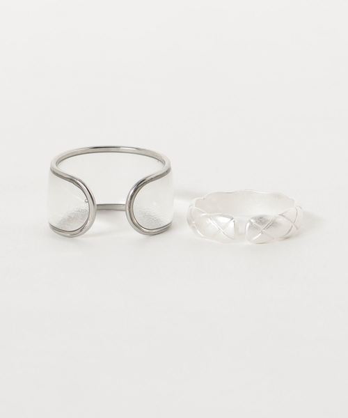 WEGO（ウィゴー）の「WEGO/【2点セット】クリアリング（リング・レディース・シルバー/ゴールド・FREE）」の3枚目の写真