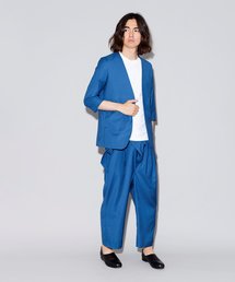 【NO ID.】TR Stretch No Collar 1B 3/4 Sleeve Jacket / TR ストレッチ ノーカラー 1ボタン 7分袖 ジャケット
