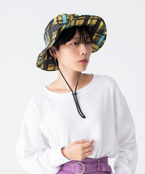 KiU(キウ)の「UV&RAINパッカブルサファリハット【3】(ハット・メンズ・ホワイト系その他/カラフル/イエロー系その他/ブラック系その他2/チェック/ブラック系その他・FREE)」の19枚目の写真