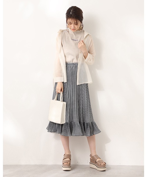 one after another NICE CLAUP（ワンアフターアナザーナイスクラップ）の「【web限定】シアーシャツセットキャミワンピース（ワンピース・レディース・アイボリー/ホワイト系その他/スモークピンク・FREE）」の12枚目の写真