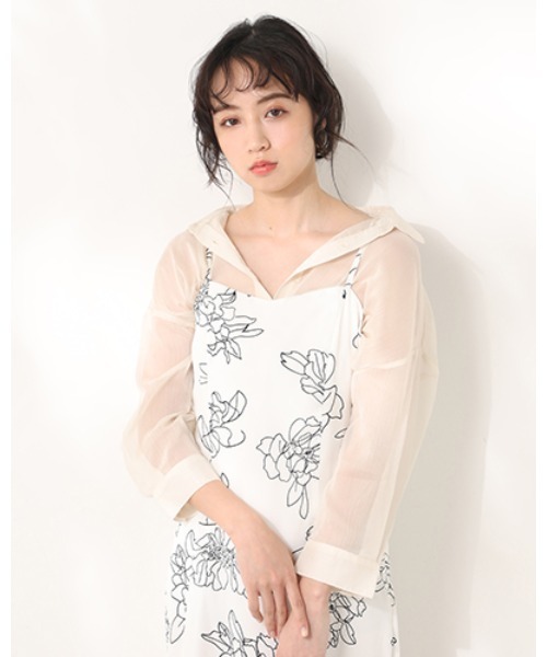 one after another NICE CLAUP（ワンアフターアナザーナイスクラップ）の「【web限定】シアーシャツセットキャミワンピース（ワンピース・レディース・アイボリー/ホワイト系その他/スモークピンク・FREE）」の21枚目の写真