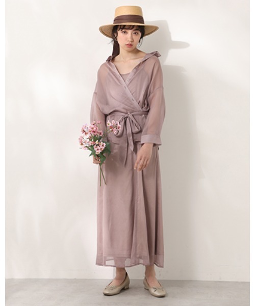 one after another NICE CLAUP（ワンアフターアナザーナイスクラップ）の「【web限定】シアーシャツセットキャミワンピース（ワンピース・レディース・アイボリー/ホワイト系その他/スモークピンク・FREE）」の19枚目の写真