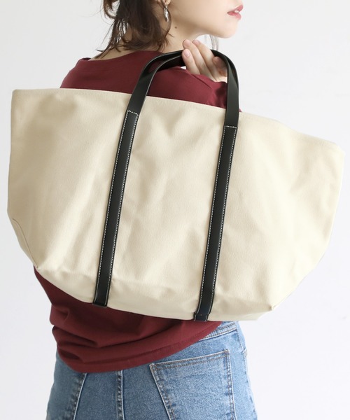 coca（coca）（コカ）の「大人上品トートバック（トートバッグ・レディース・ブラック/アイボリー・ONE SIZE）」の2枚目の写真