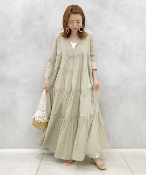 DouDou（ドゥドゥ）の「ハシゴレース2WAYワンピース（ワンピース・レディース・ブラック/カーキ・FREE）」の12枚目の写真