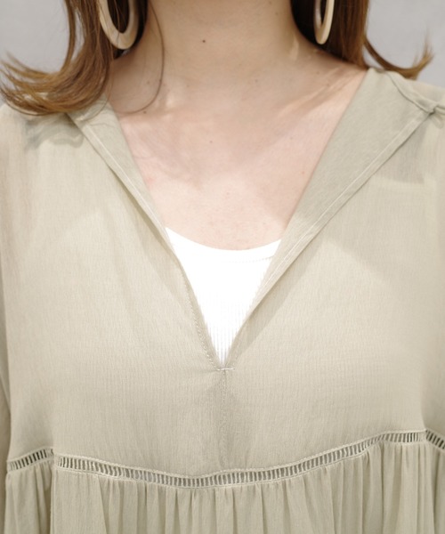 DouDou（ドゥドゥ）の「ハシゴレース2WAYワンピース（ワンピース・レディース・ブラック/カーキ・FREE）」の15枚目の写真