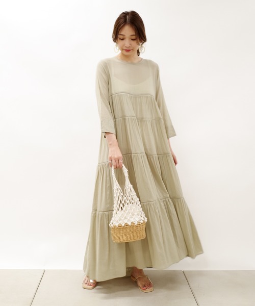 DouDou（ドゥドゥ）の「ハシゴレース2WAYワンピース（ワンピース・レディース・ブラック/カーキ・FREE）」の18枚目の写真