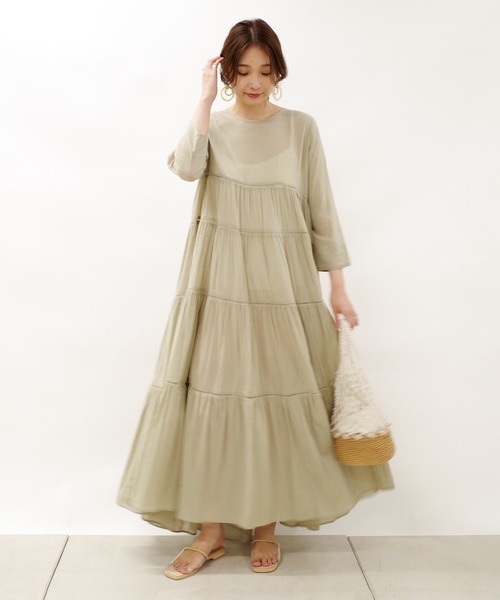 DouDou（ドゥドゥ）の「ハシゴレース2WAYワンピース（ワンピース・レディース・ブラック/カーキ・FREE）」の21枚目の写真