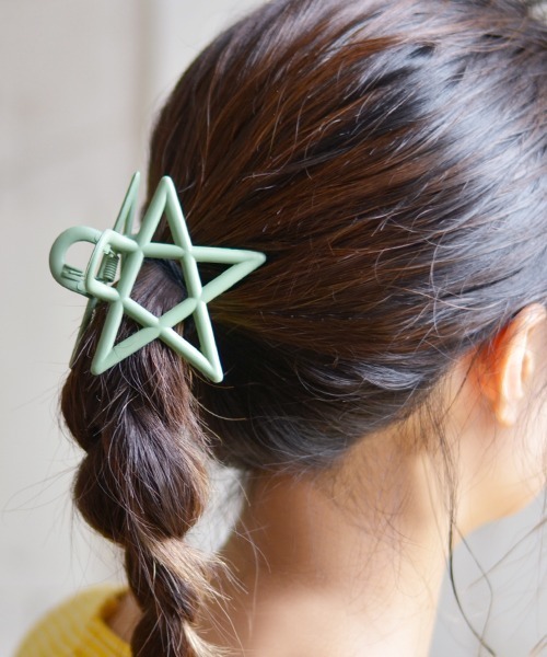 Fun & Daily（ファンアンドデイリー）の「F&D : マットスターヘアクリップ（バレッタ/ヘアクリップ・レディース・ブラウン/グリーン/ネイビー/ピンク/オレンジ・FREE）」の7枚目の写真