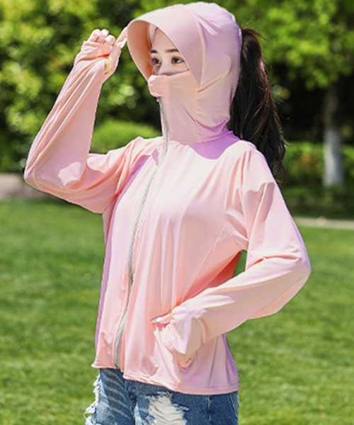 セール レディース フード付きハイネックフロントジップ長袖薄手ラッシュガード ラッシュガード Teddyshop テディショップ のファッション通販 Zozotown