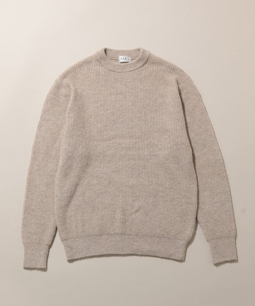 ADAM ET ROPE'(アダムエロペ)の「Pe畔オーバーサイズCNPO(ニット/セーター・メンズ・ブラック系その他/ベージュ/オリーブ・M/L)」の2枚目の写真