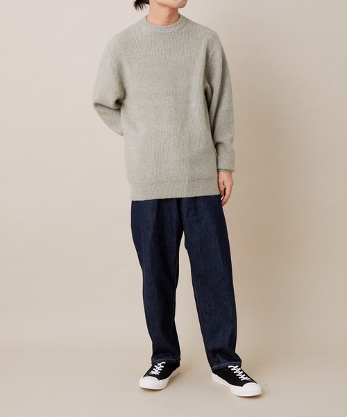 ADAM ET ROPE'(アダムエロペ)の「Pe畔オーバーサイズCNPO(ニット/セーター・メンズ・ブラック系その他/ベージュ/オリーブ・M/L)」の4枚目の写真