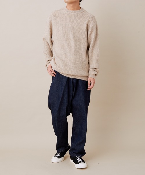 ADAM ET ROPE'(アダムエロペ)の「Pe畔オーバーサイズCNPO(ニット/セーター・メンズ・ブラック系その他/ベージュ/オリーブ・M/L)」の5枚目の写真