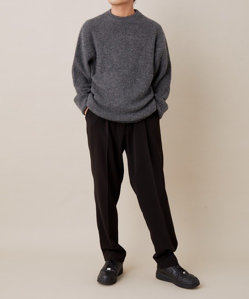 ADAM ET ROPE'(アダムエロペ)の「Pe畔オーバーサイズCNPO(ニット/セーター・メンズ・ブラック系その他/ベージュ/オリーブ・M/L)」の6枚目の写真