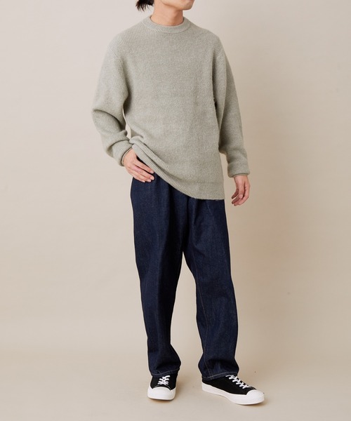 ADAM ET ROPE'(アダムエロペ)の「Pe畔オーバーサイズCNPO(ニット/セーター・メンズ・ブラック系その他/ベージュ/オリーブ・M/L)」の7枚目の写真