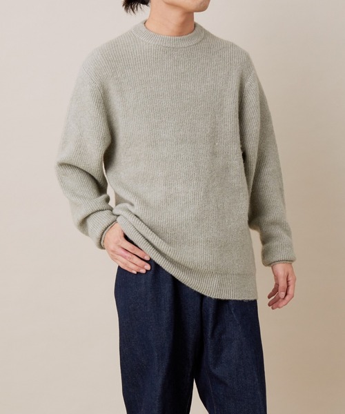 ADAM ET ROPE'(アダムエロペ)の「Pe畔オーバーサイズCNPO(ニット/セーター・メンズ・ブラック系その他/ベージュ/オリーブ・M/L)」の21枚目の写真