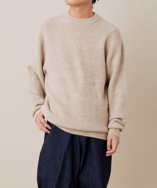 ADAM ET ROPE'(アダムエロペ)の「Pe畔オーバーサイズCNPO(ニット/セーター・メンズ・ブラック系その他/ベージュ/オリーブ・M/L)」の20枚目の写真