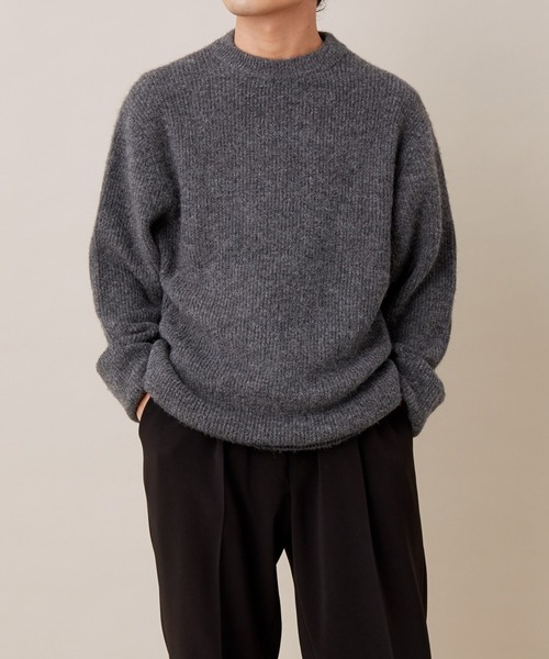 ADAM ET ROPE'(アダムエロペ)の「Pe畔オーバーサイズCNPO(ニット/セーター・メンズ・ブラック系その他/ベージュ/オリーブ・M/L)」の19枚目の写真