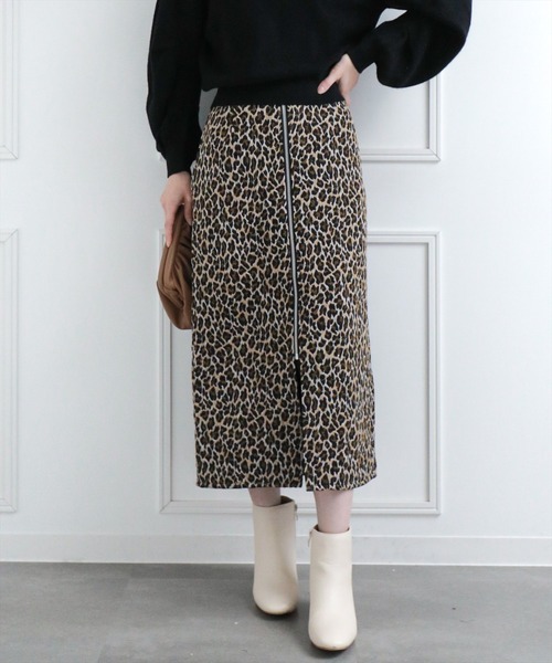 セール フロントジップレオパードスカート スカート Clear クリア のファッション通販 Zozotown