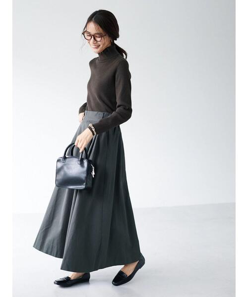 CRAFT STANDARD BOUTIQUE（クラフトスタンダードブティック）の「ツイルフレアフロントタックロングスカート　●＊（スカート・レディース・ベージュ/ネイビー/カーキ/アイボリー・L/M）」の22枚目の写真