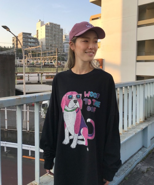 ANTIBAL(アンティバル)の「ANTIBAL/アンティバル MULGAグラフィック ビッグシルエットロンT 211AN2LT010(Tシャツ/カットソー・レディース・ホワイト/ブラック・FREE)」の5枚目の写真