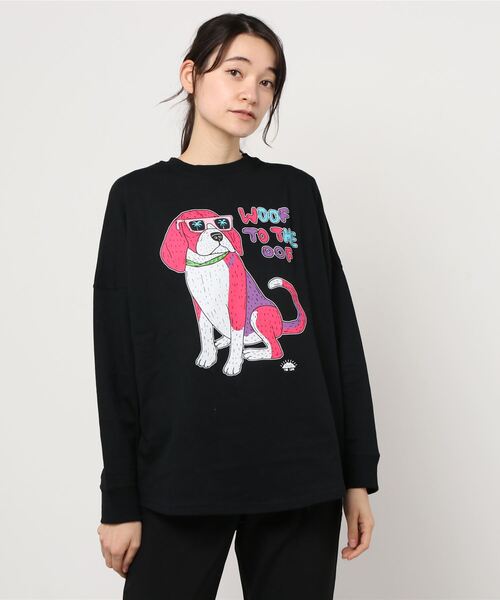 ANTIBAL(アンティバル)の「ANTIBAL/アンティバル MULGAグラフィック ビッグシルエットロンT 211AN2LT010(Tシャツ/カットソー・レディース・ホワイト/ブラック・FREE)」の9枚目の写真