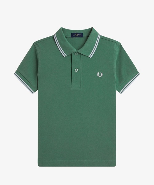 FRED PERRY ポロシャツ グリーン/ホワイト フレッドペリー ポロシャツ Mサイズ ホワイト グリーン FRED