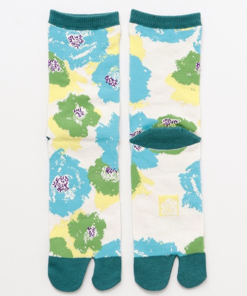 カヤ（カヤ）の「【カヤ】足袋型くつ下23～25cm モダン椿（ソックス/靴下・レディース・ピンク/ブルー/グリーン・FREE）」の10枚目の写真