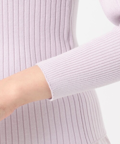 Feroux（フェルゥ）の「【前後着用可】RIBデザインパフ ニット（ニット/セーター・レディース・ベージュ系/ブラック系/ライラック系・2）」の9枚目の写真