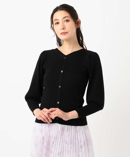 Feroux（フェルゥ）の「【前後着用可】RIBデザインパフ ニット（ニット/セーター・レディース・ベージュ系/ブラック系/ライラック系・2）」の14枚目の写真