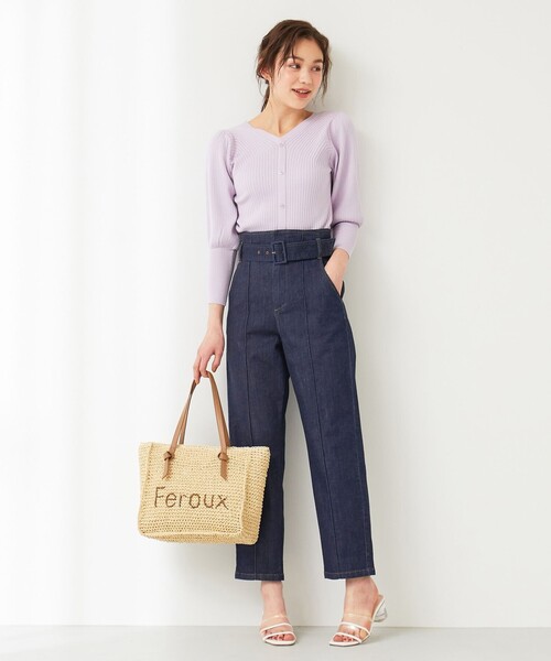 Feroux（フェルゥ）の「【前後着用可】RIBデザインパフ ニット（ニット/セーター・レディース・ベージュ系/ブラック系/ライラック系・2）」の18枚目の写真