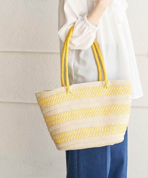 ROPE' PICNIC(ロペピクニック)の「ツートンブレード巾着付バスケット(トートバッグ・レディース・ネイビー/オレンジ/イエロー系その他・FREE)」の3枚目の写真