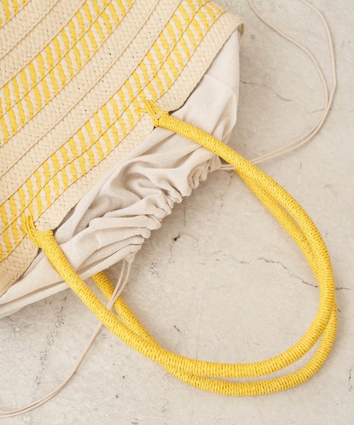 ROPE' PICNIC(ロペピクニック)の「ツートンブレード巾着付バスケット(トートバッグ・レディース・ネイビー/オレンジ/イエロー系その他・FREE)」の5枚目の写真