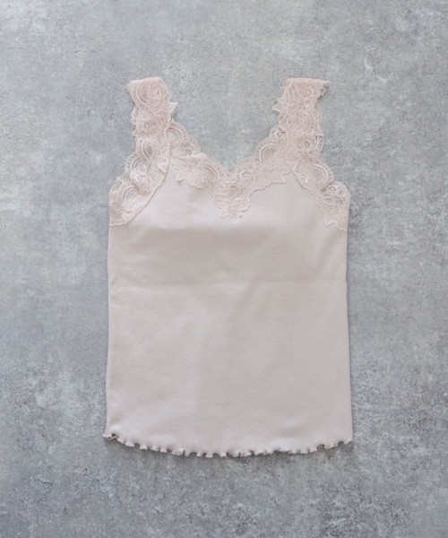 archives(アルシーヴ)の「レーステレコタンク(タンクトップ・レディース・ベージュ/ブラウン/グレイッシュベージュ/オフホワイト・MEDIUM)」の3枚目の写真